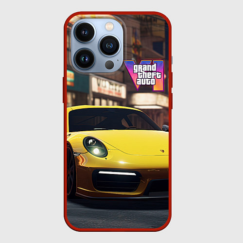 Чехол iPhone 13 Pro GTA 6 porshe / 3D-Красный – фото 1