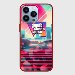 Чехол для iPhone 13 Pro GTA 6 retro abstract, цвет: 3D-красный