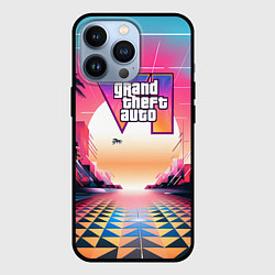 Чехол для iPhone 13 Pro GTA 6 retro abstract logo, цвет: 3D-черный