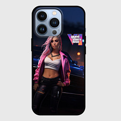 Чехол для iPhone 13 Pro GTA 6 девушка у машины, цвет: 3D-черный