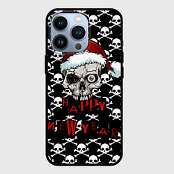 Чехол для iPhone 13 Pro Happy New Year новогодний череп, цвет: 3D-черный