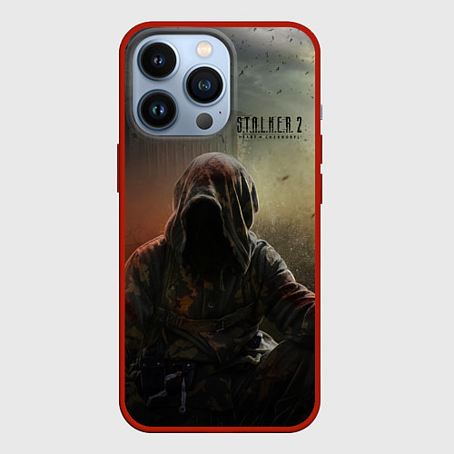 Чехол iPhone 13 Pro STALKER 2 чёрный сталкер / 3D-Красный – фото 1