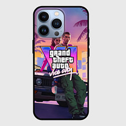 Чехол для iPhone 13 Pro Grand theft auto 6 Лусия и Джейсон, цвет: 3D-черный