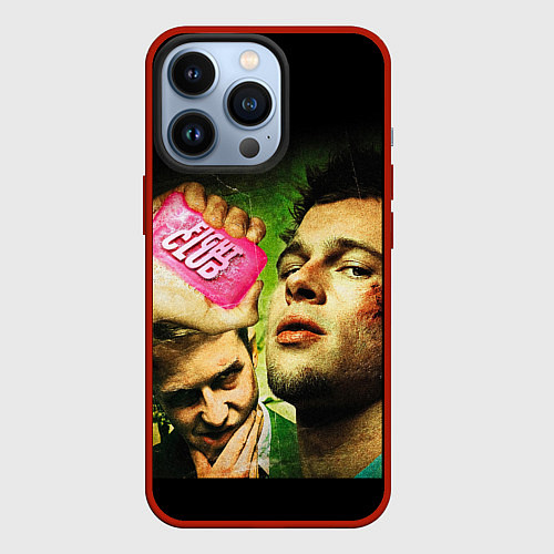 Чехол iPhone 13 Pro Fight club - бойцовский клуб / 3D-Красный – фото 1