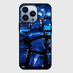 Чехол для iPhone 13 Pro Синие яркие кубики, цвет: 3D-черный