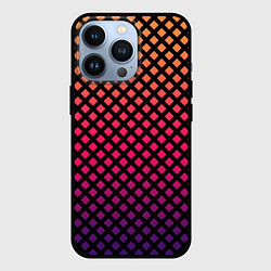 Чехол для iPhone 13 Pro Градиент закат под сеткой, цвет: 3D-черный