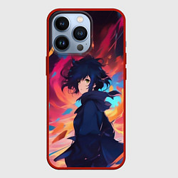 Чехол для iPhone 13 Pro Аниме девушка и ветер, цвет: 3D-красный