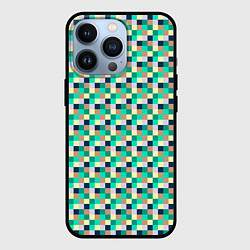 Чехол для iPhone 13 Pro Жёлто-зелёный пискели, цвет: 3D-черный