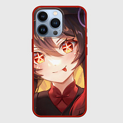 Чехол для iPhone 13 Pro Genshin Impact Ху Тао smile, цвет: 3D-красный