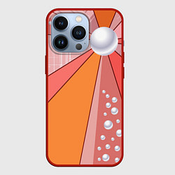Чехол для iPhone 13 Pro Жемчужная абстракция, цвет: 3D-красный