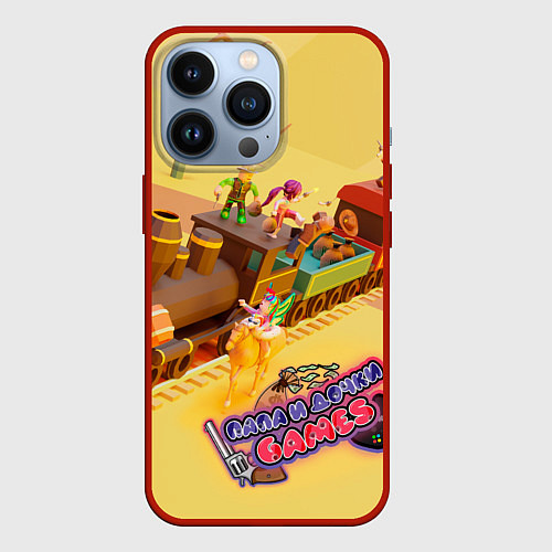 Чехол iPhone 13 Pro Папа и Дочки Дикий Запад / 3D-Красный – фото 1