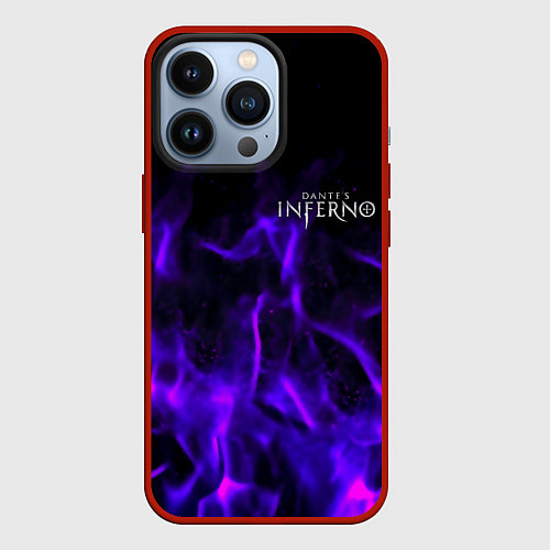 Чехол iPhone 13 Pro Dantes Inferno flame neon / 3D-Красный – фото 1