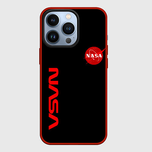 Чехол iPhone 13 Pro NASA космос / 3D-Красный – фото 1