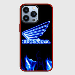 Чехол для iPhone 13 Pro Honda neon, цвет: 3D-красный