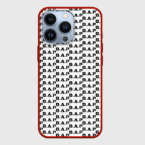 Чехол iPhone 13 Pro BAP kpop steel pattern / 3D-Красный – фото 1