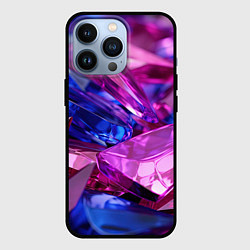 Чехол для iPhone 13 Pro Розовые и синие битые стекла, цвет: 3D-черный