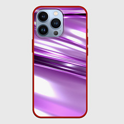 Чехол для iPhone 13 Pro Нежные фиолетовые полосы абстракта, цвет: 3D-красный
