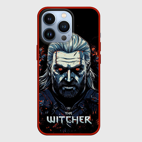 Чехол iPhone 13 Pro Ведьмак арт / 3D-Красный – фото 1