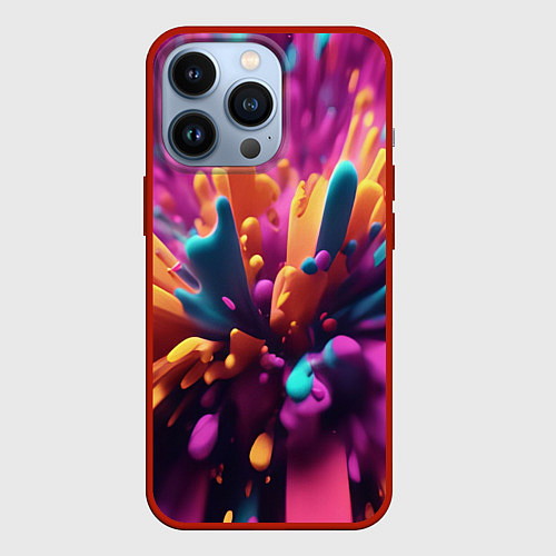 Чехол iPhone 13 Pro Яркий всплеск / 3D-Красный – фото 1