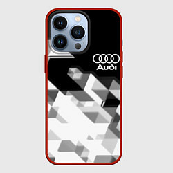 Чехол для iPhone 13 Pro AUDI geometry sport, цвет: 3D-красный