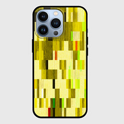 Чехол для iPhone 13 Pro Жёлтый глитч, цвет: 3D-черный