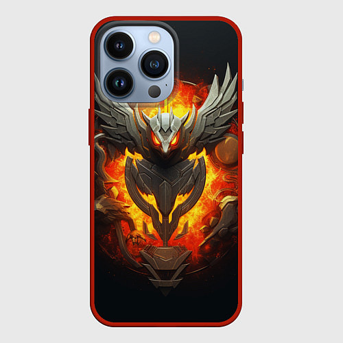 Чехол iPhone 13 Pro Огненный символ орла / 3D-Красный – фото 1
