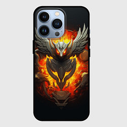 Чехол для iPhone 13 Pro Огненный символ орла, цвет: 3D-черный