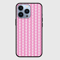Чехол для iPhone 13 Pro Паттерн двойное сердце, цвет: 3D-черный