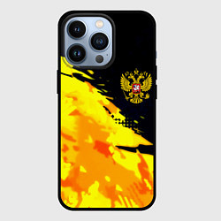 Чехол для iPhone 13 Pro Имперский герб россии краски, цвет: 3D-черный