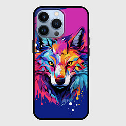 Чехол для iPhone 13 Pro Волк в стиле поп-арт, цвет: 3D-черный