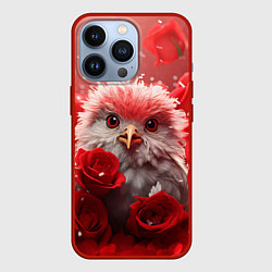 Чехол для iPhone 13 Pro Совушка в розах, цвет: 3D-красный