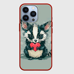 Чехол iPhone 13 Pro Пушистый зверек с сердечком
