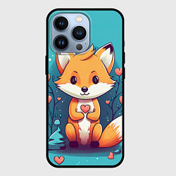 Чехол iPhone 13 Pro Лисенок и сердечки