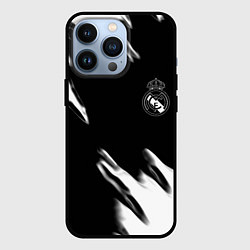 Чехол для iPhone 13 Pro Real madrid белые краски текстура, цвет: 3D-черный