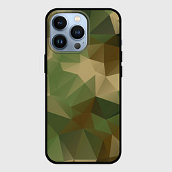 Чехол для iPhone 13 Pro Камуфляжный геометрический паттерн, цвет: 3D-черный