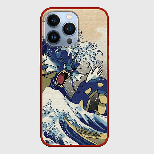 Чехол iPhone 13 Pro Kanagawa wave - Gyarados / 3D-Красный – фото 1
