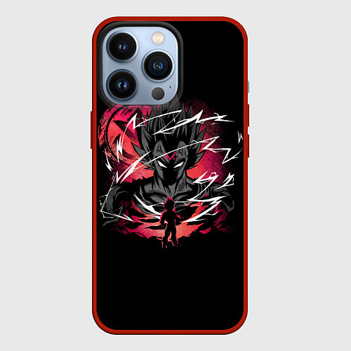 Чехол iPhone 13 Pro Dragon Ball - Vegeta / 3D-Красный – фото 1
