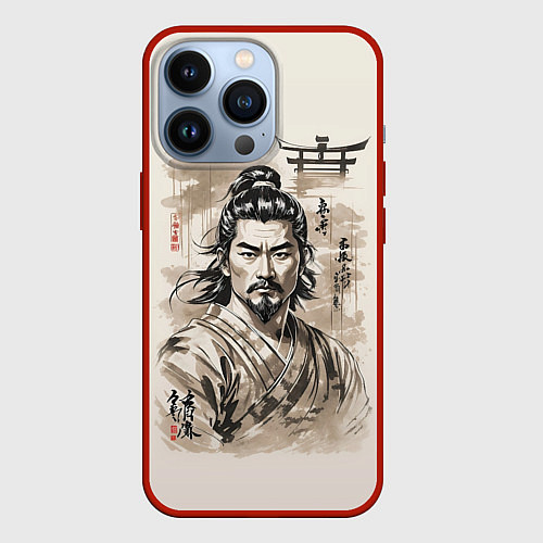 Чехол iPhone 13 Pro Vintage samurai / 3D-Красный – фото 1