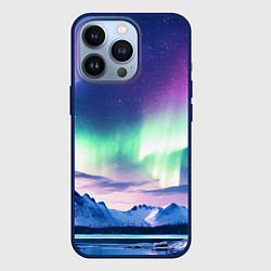 Чехол для iPhone 13 Pro Северное сияние на природе ai art, цвет: 3D-тёмно-синий