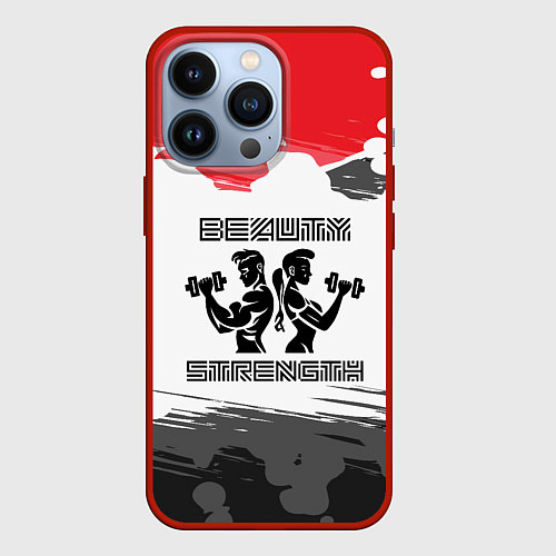 Чехол iPhone 13 Pro Сила и красота / 3D-Красный – фото 1