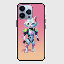 Чехол для iPhone 13 Pro Funny kitten - cyberpunk, цвет: 3D-черный