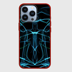 Чехол для iPhone 13 Pro Мягкие абстрактные симметричные линии, цвет: 3D-красный