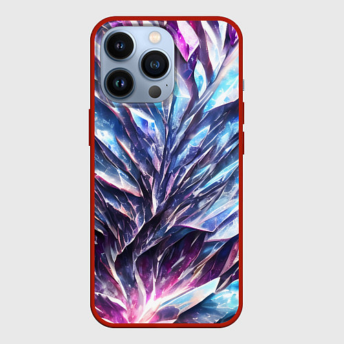 Чехол iPhone 13 Pro Синий драгоценный камень / 3D-Красный – фото 1