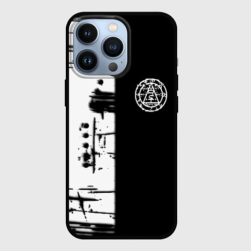 Чехол iPhone 13 Pro Silent hill краски текстура гейм / 3D-Черный – фото 1