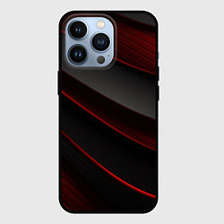Чехол для iPhone 13 Pro Красная абстракция с черными линиями, цвет: 3D-черный