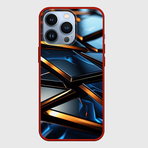Чехол iPhone 13 Pro Объемные блестящие плиты / 3D-Красный – фото 1
