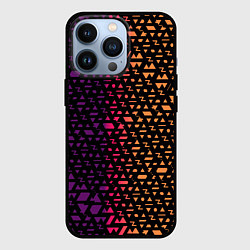 Чехол iPhone 13 Pro Геометрические фигуры жёлтые и фиолетовые