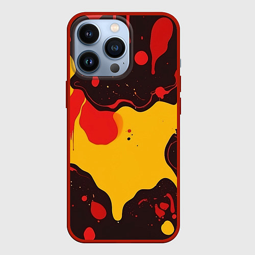 Чехол iPhone 13 Pro Пятна краски абстракция кляксы / 3D-Красный – фото 1