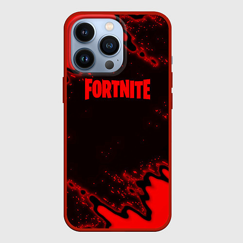 Чехол iPhone 13 Pro Fortnite game colors red / 3D-Красный – фото 1