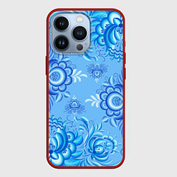 Чехол для iPhone 13 Pro Цветы и узоры гжель, цвет: 3D-красный
